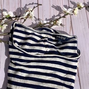 Lucky Brand Short Sleeve Tee Dark Blue Striped L